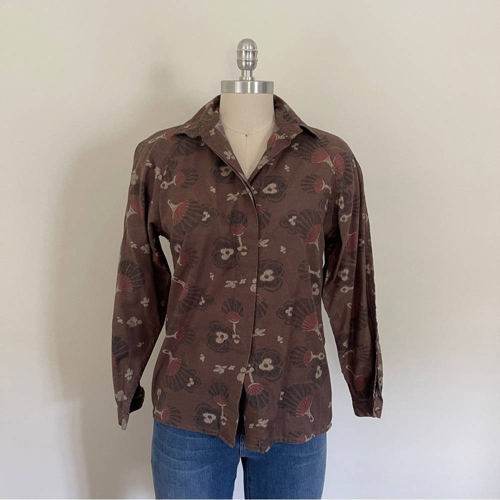 Vintage Diane Von Furstenburg Brown Pattern Buttondown